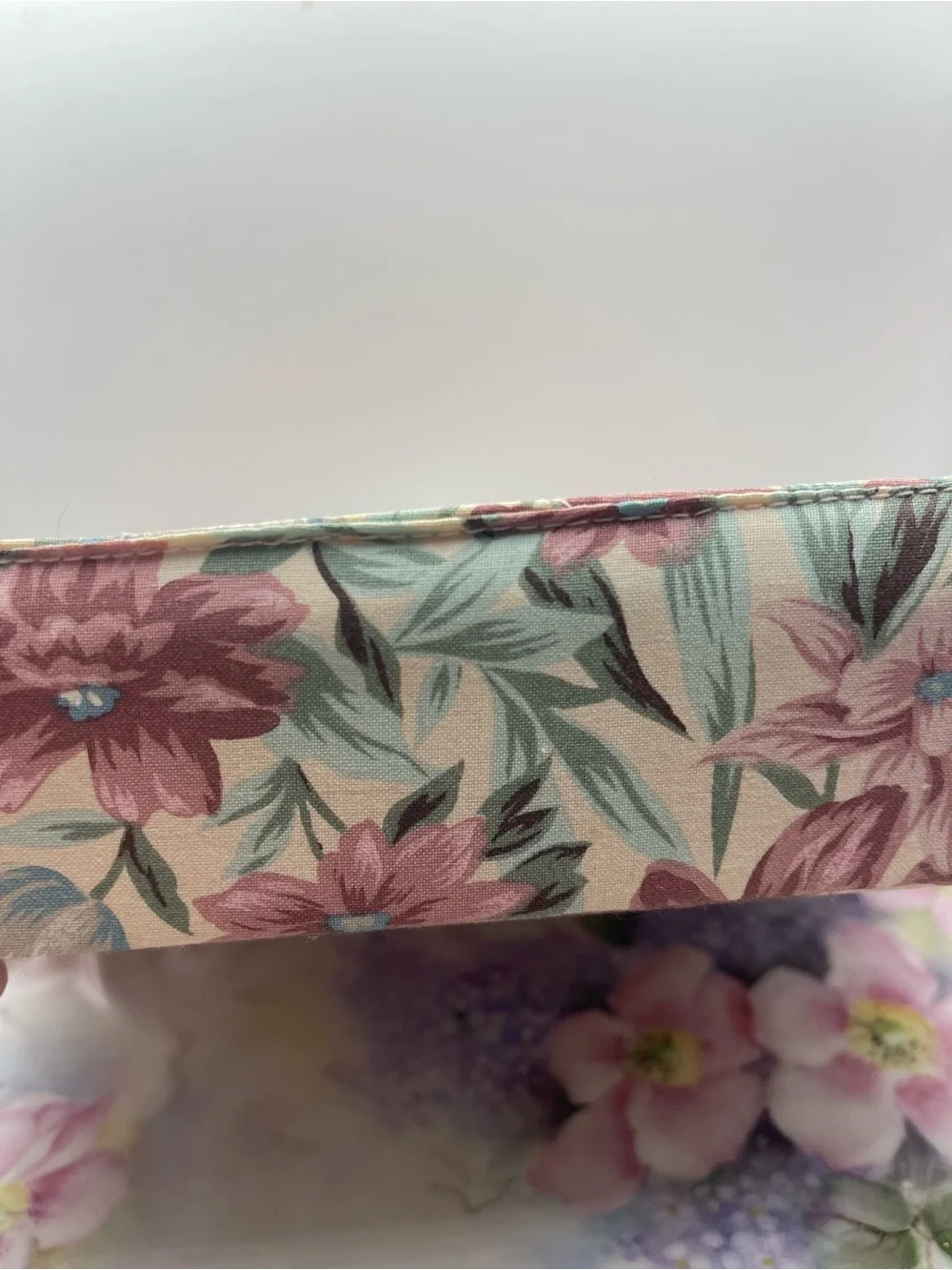 Floral Fabric Tray‎ - Mauve, Pink, Cream
